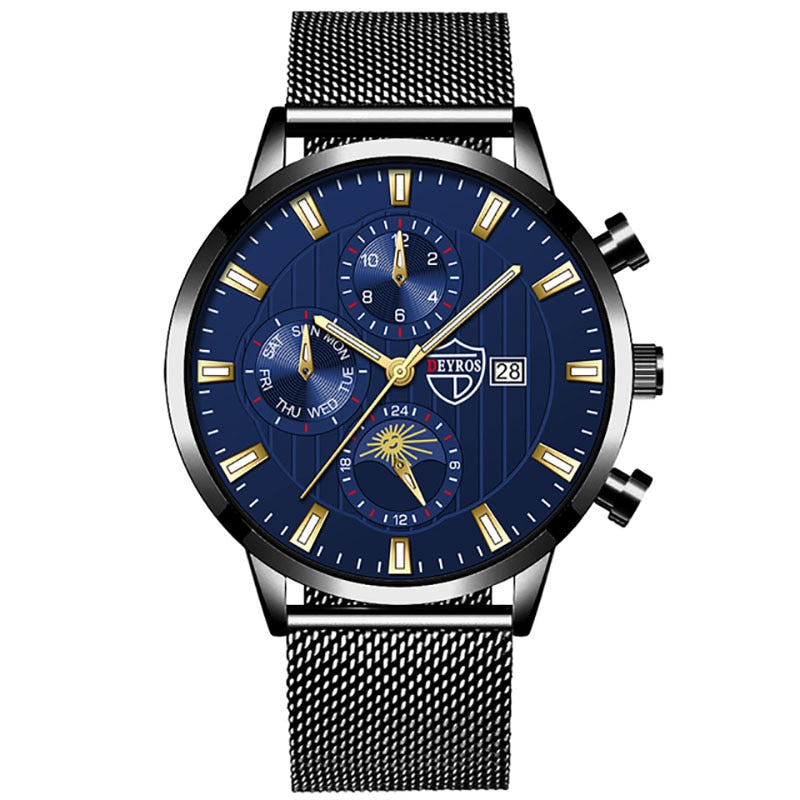 uhren herren Luxus Neue Herren Business Uhren Edelstahl Mesh Gürtel Quarz Armbanduhr Männer Sport Armband Casual Leucht Uhr Uhr